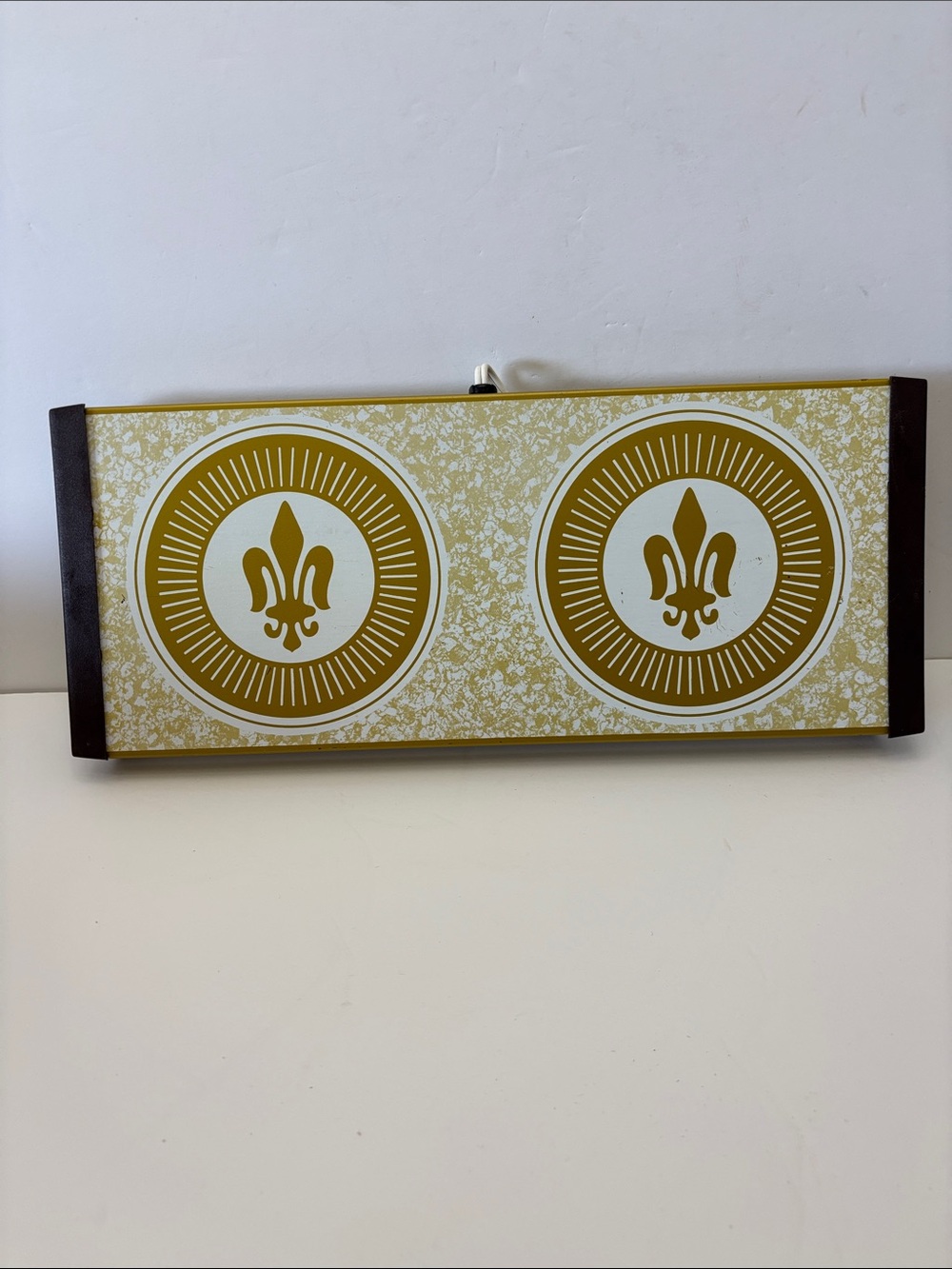 Vintage Gold and White Fleur-de-Lis Warm O Tray food warmer
